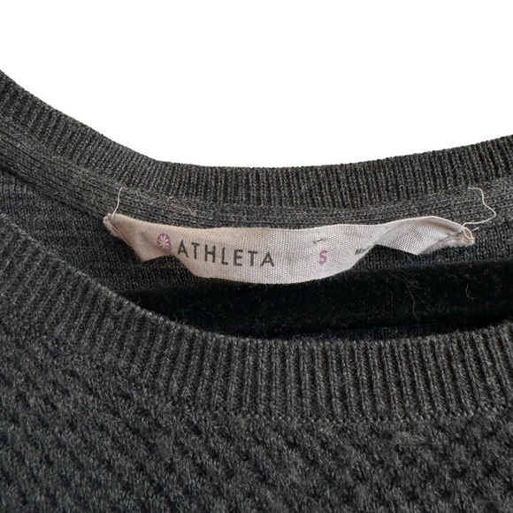 Athleta Thermal Honeycomb Sweater, Charcoal, Size S - Picture 4 of 8